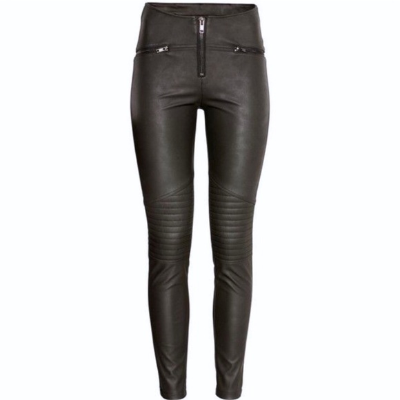 H&M Pants - High Waisted Faux Leather Pants